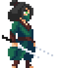 Adventurer class hero — female, general health build